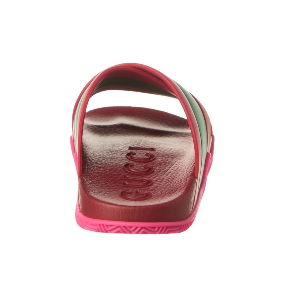 Gucci Red and Green Crisscross web Slides - Picture 6 of 10